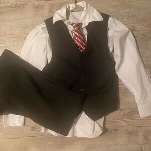 Van Heusen Black Vest with Red Tie